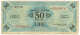 50 LIRE OCCUPAZIONE AMERICANA IN ITALIA BILINGUE ASTERISCO 1943 A BB- - Occupazione Alleata Seconda Guerra Mondiale