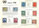 United Nations Postage Stamps Souvenir Folder Issues Of 1958 - Format : 21.5x14 Cm Soit 2 Pages Avec 10 Timbres - Autres & Non Classés