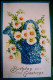 Cpa  Gaufrée ARROSOIR FLEURI . FLEURS MYOSOTIS ET MARGUERITES. WATERCANE DAISY FORGET ME NOT FLOWERS  EMBOSSED OLD PC - Fleurs