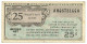 25 CENTS MILITARY PAYMENT CERTIFICATE SERIES 461 UNITED STATES 17/09/1946 BB- - Occupazione Alleata Seconda Guerra Mondiale