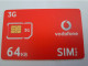 TURKIJE CHIPCARD /SIM GSM/ VODAFONE 64KB /3G        PERFECT MINT  CONDITION   **13566** - Türkei