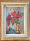 Rare Peinture Toile 55X38 Cm Tableau Artiste Victor Carlu Nature Morte Roses Pichet - Gouaches