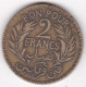Protectorat Français Bon Pour 2 Francs 1921 / 1340, En Bronze Aluminium, Lec# 292 - Túnez