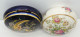 Delcampe - -2 ANCIENNES BOITES BONBONNIERES PORCELAINE LIMOGES BLANCHE & BLEU De FOUR    E - Limoges (FRA)