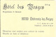 Carte De Visite Publicitaire: Hôtel Des Vosges (F. Bretsch) à Châtenois-les-Forges (90 Territoire De Belfort) - Visiting Cards