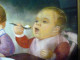 Delcampe - SUPERBE DESSIN PASTEL DEBUT 1900 SIGNE LEON TRUFLED " REPAS DE BEBE " ENCADRE TB - Pastels