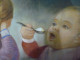 Delcampe - SUPERBE DESSIN PASTEL DEBUT 1900 SIGNE LEON TRUFLED " REPAS DE BEBE " ENCADRE TB - Pastel