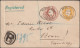 Grande-Bretagne 1905. Entier Postal Enveloppe Recommandée. Leicester à Bonn. Machines Pour La Bonneterie Wildt & Co - Textile