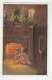Wally Fialkowska: Am Kamin (a Child With A Doll In Front Of The Fireplace) Old Postcard Posted 1924 Graz B230610 - Fialkowska, Wally