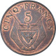 Monnaie, Rwanda, 5 Francs, 1974 - Rwanda