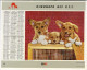 CALENDRIER 1965  ALMANACH DES P T T  -  CHATS ET CHIOT   -  FEUILLET DEPARTEMENT 04  BASSE ALPES   -  DOUBLE VOLET - Grand Format : 1961-70