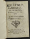 Le Epistole Famigliari Di Cicerone Tradotte Da A. Manuzio - 1760                                                         - Libros Antiguos Y De Colección