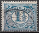 Afwijking Witte Vlek In Breukstraap ½ In 1899-1913 Cijfer Zegels 1½ Cent Blauw NVPH 53 - Variétés Et Curiosités