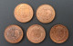 5 Medallas De Cobre Ceca Madrid FNMT 1987 Bodas De Plata De Los Reyes Juan Carlos I Y Sofia España - Test- Und Nachprägungen