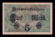 Alemania Germany 5 Mark 1917 Pick 56b Sc- AUnc - 5 Mark