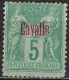 KAVALLA 1893-1900 French Office: French Stamps Overprinted CAVALLE On 5 Ct  Dark Green Vl. 1 MH - Kavala