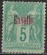 KAVALLA 1893-1900 French Office: French Stamps Overprinted CAVALLE On 5 Ct  Dark Green Vl. 1 MH - Kavála