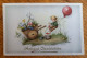 Illustrateur Lore Hummel N°654 - Heureux Anniversaire, Enfant Attaché A Un Ballon De Baudruche Chariot Rempli De Cadeaux - Hummel