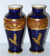 Delcampe - -PAIRE DE VASES PORCELAINE De LIMOGES ORFEBRERIA AWEZIN Bleu De FOUR & Dorures   E - Limoges (FRA)