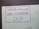 DDR 1966 Zentraler Kurierdienst ZKD VEB Kraftwerk 7544 Vetschau Tagesstempel Vetschau (Spreew) Kraftwerk - Covers & Documents