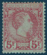 MONACO N°10* 5 FR Charles III Carmin S/ Vert Bon Centrage Pour Ce Timbre Toujours Décentré Trés Frais Certificat DIENA - ...-1885 Vorphilatelie