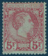 MONACO N°10* 5 FR Charles III Carmin S/ Vert Bon Centrage Pour Ce Timbre Toujours Décentré Trés Frais Certificat DIENA - Nuevos