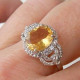 Delcampe - Neuf - Superbe Bague Art Deco En Argent 925 Sertie Citrine Et Zircons Taille 54 - Anillos