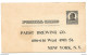 96 - 51 - Entier Postal Privé " Pabst Brewing Co New York" - 1921-40