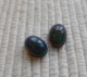 Paire D'opale Noire, Cabochon Ovale, Superbe Couleurs Presentes 1.23 Carat Cl28 - Opaal