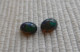 Paire D'opale Noire, Cabochon Ovale, Superbe Couleurs Presentes 1.23 Carat Cl28 - Opale