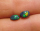 Delcampe - Paire D'opale Noire, Cabochon Ovale, Superbe Couleurs Presentes 1.23 Carat Cl28 - Opaal