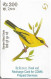 Nepal - Nepal Telecom - Birds, Slender Billed Oriole, Exp.30.11.2009, Prepaid 200Rs, Used - Nepal