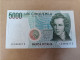 Billete De Italia De 5000 Liras, Año 1985, UNC - To Identify