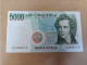 Billete De Italia De 5000 Liras, Año 1985, UNC - A Identificar