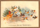 Calendrier Chromo Fil à Coudre Julius Schürer 1892, Bord Doré Santa Claus ? - Klein Formaat: ...-1900