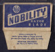 "NOBILITY" Razor Blade Old Vintage WRAPPER (see Sales Conditions) - Lames De Rasoir
