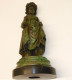 Delcampe - -JOLIE STATUETTE BRONZE A PATINE VERTE PETITE FILLE AUX OEUFS Dans Son Tablier  E - Bronzi