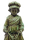 Delcampe - -JOLIE STATUETTE BRONZE A PATINE VERTE PETITE FILLE AUX OEUFS Dans Son Tablier  E - Bronzes