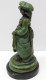 Delcampe - -JOLIE STATUETTE BRONZE A PATINE VERTE PETITE FILLE AUX OEUFS Dans Son Tablier  E - Brons