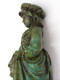 Delcampe - -JOLIE STATUETTE BRONZE A PATINE VERTE PETITE FILLE AUX OEUFS Dans Son Tablier  E - Bronzi