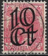 Afwijking Beschadigde Boven Kaderlijn In 1923 Opruimingsuitgifte 10  / 5  Cent  NVPH 117 - Variétés Et Curiosités