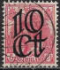 Afwijking Beschadigde Boven Kaderlijn In 1923 Opruimingsuitgifte 10  / 5  Cent  NVPH 117 - Plaatfouten En Curiosa