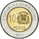 Monnaie, République Dominicaine, 10 Pesos, 2010, SPL, Bimétallique, KM:106 - Dominicaine