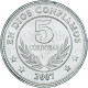 Monnaie, Nicaragua, 5 Cordobas, 2007, SPL, Nickel Plaqué Acier, KM:90a - Nicaragua