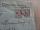 Lettre Turquie Turkey E.Hänni Constantinople En Recommandé Pour Zurich 2 Old Stamps Surchrgés 1916 - Storia Postale