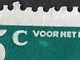 Afwijking Licht Groene Vlek Onder VOOR  In 1948 Kinderzegels 5 + 3 Ct Blauwgroen NVPH 509 - Variétés Et Curiosités