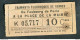 Ticket Billet Tramway Début XXe "Tramways Electriques De Rennes / Fg De Paris - Place De La Mairie - 10 Cmes" - Europa