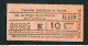 Ticket Billet Tramway Début XXe "Tramways Electriques De Rennes / Terminus - Place De La Mairie (Aller) 10 Cmes" - Europa