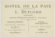 Carte Hotel De La Paix - L Duplomb - Saint Gérand Le Puy - Allier - Visiting Cards