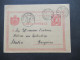 Rumänien Ganzsache 1895 2x Stempel K2 Bucuresti Nach Forgaria Mit Ank. Stempel Mit Viel Inhalt! - Postal Stationery